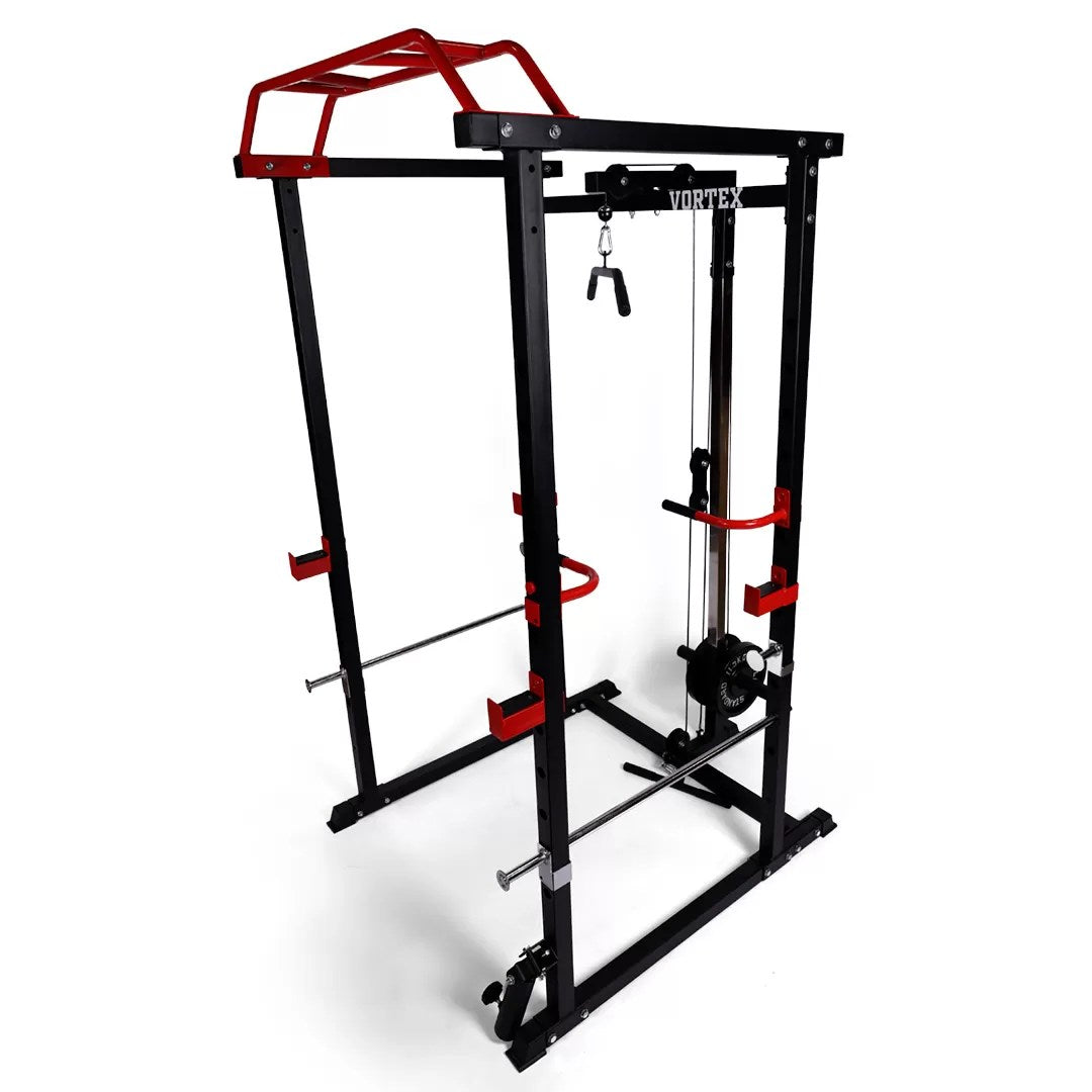 Olympic Squat Cage 1000 lb Weight Capacity Included with LAT Pulldown System RBVX10
