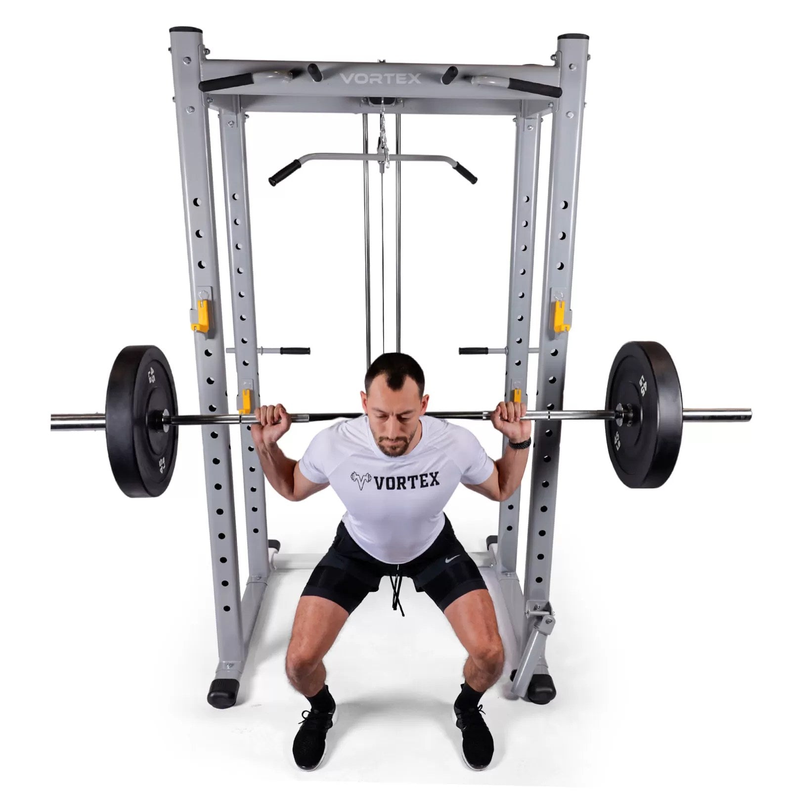 Squat Cage with High/Low Pulley, Dip Attachments & Landmine – SRVXG350 Power Rack