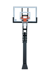 Ironclad TPT553-MD Adjustable In-Ground Basketball Hoop – 54" Glass Backboard, Heavy-Duty Post, Lifetime Warranty