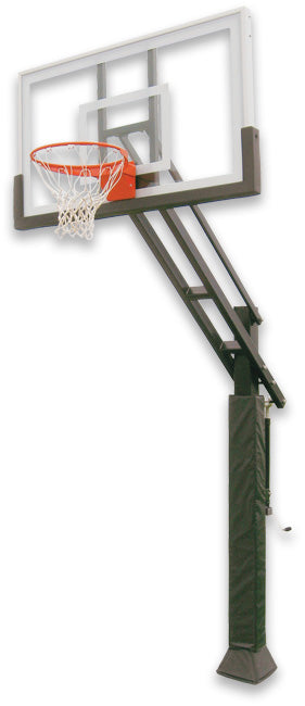 TPT554-LG Adjustable Basketball Hoop – 60" Tempered Glass Backboard, 5" Post, Premium Outdoor System for Backyard Courts