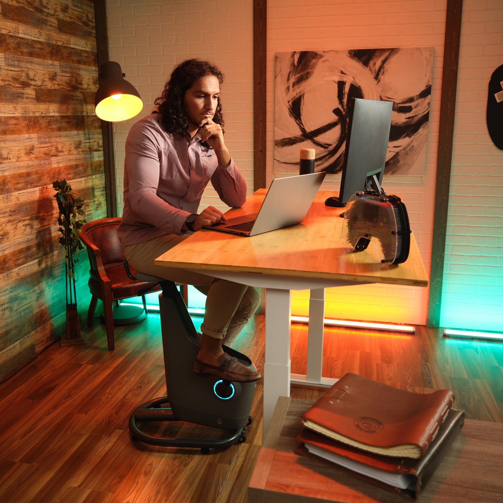 Ampera Smart Office Bike – Ergonomic Desk Bike with Device Charging & Regenerative Power