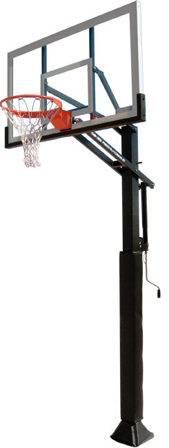 Ironclad GC55-LG In-Ground Basketball Hoop – 60" Glass Backboard, Breakaway Rim, Height Adjustable