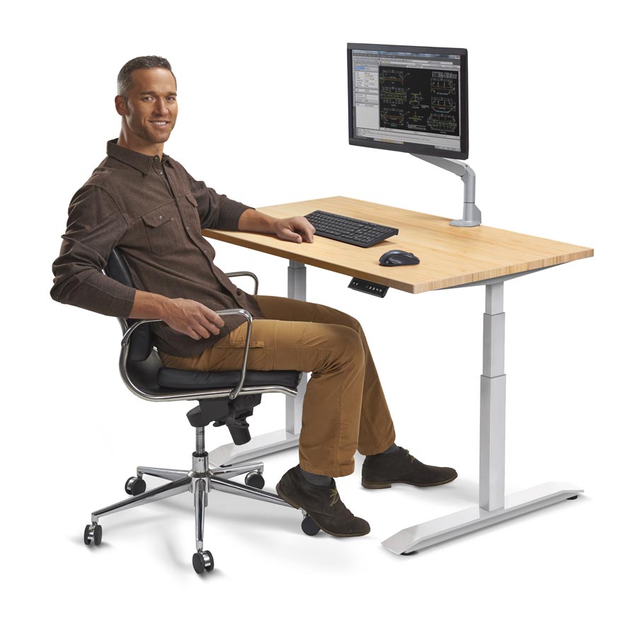 LifeSpan Height-Adjustable Standing Desk with Dual Motors and USB Charging – Ergonomic Design for Home & Office