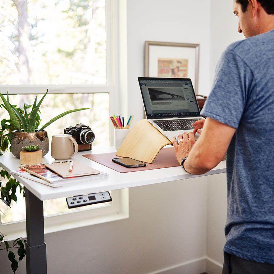 LifeSpan Height-Adjustable Standing Desk with Dual Motors and USB Charging – Ergonomic Design for Home & Office