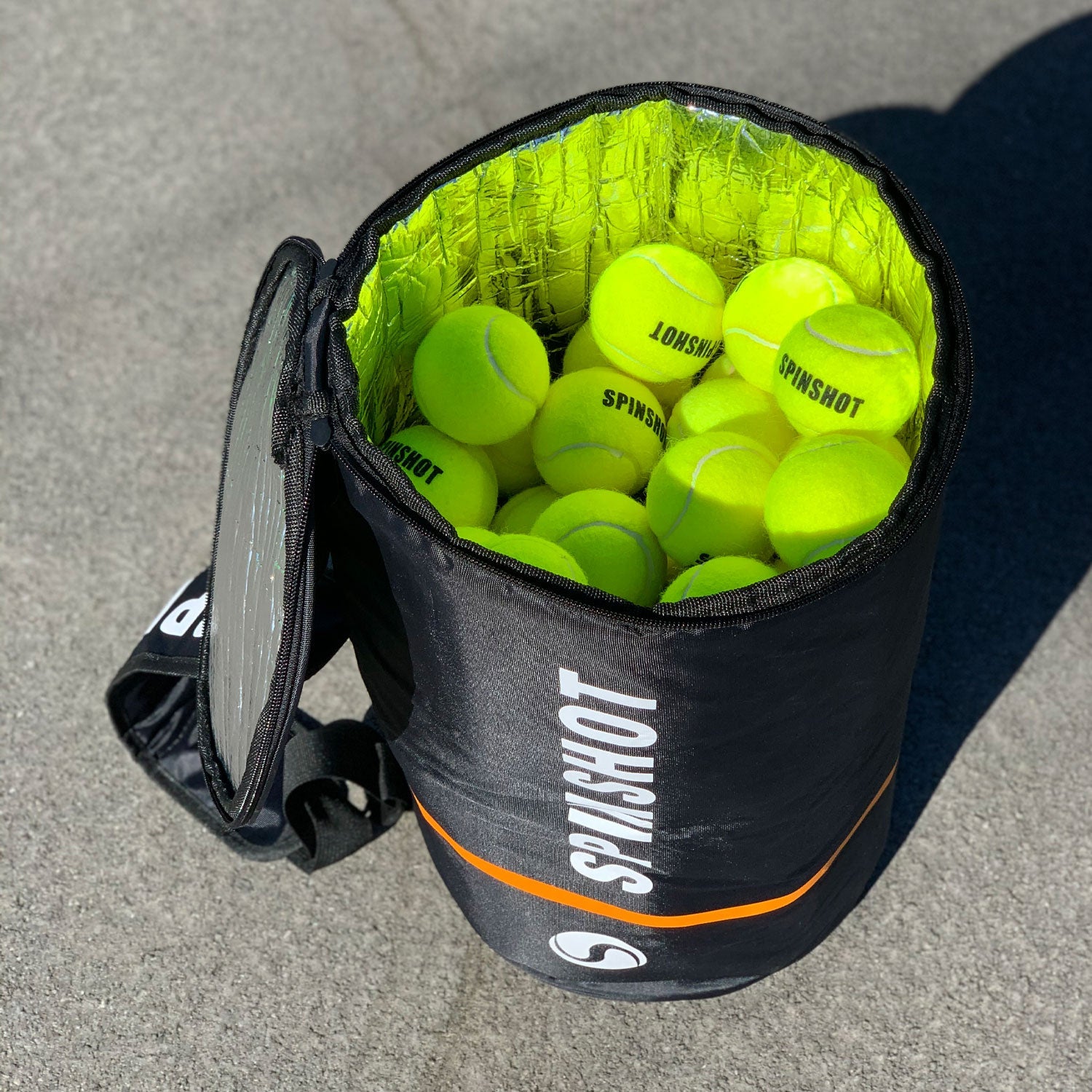 120pcs Spinshot Pressureless Tennis Balls + Free Carry Bag