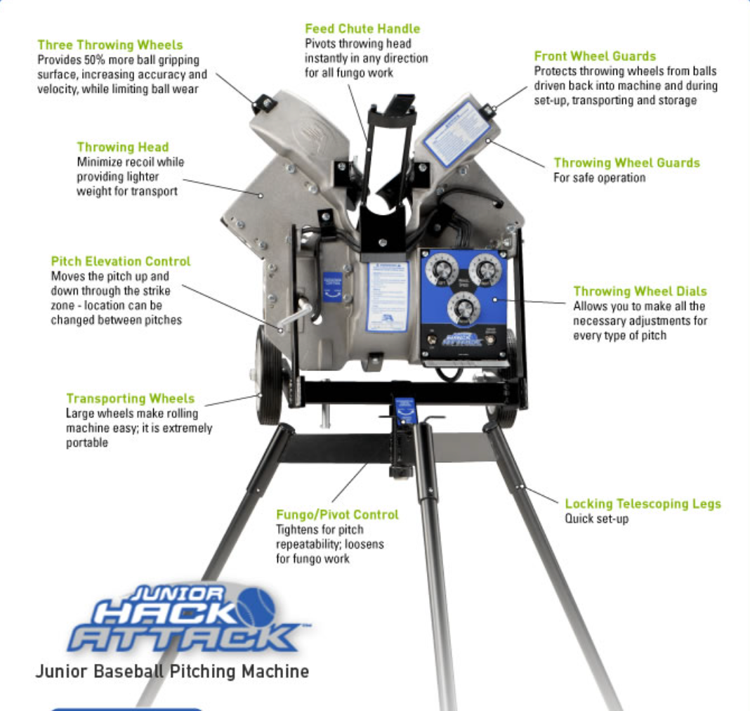 Sports Attack Junior Hack Attack Baseball Pitching Machine